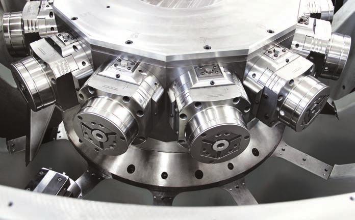 This type of chuck indexing provides precise part positioning for complex multi-axis