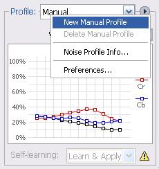 Figure 30: New Manual Profile popup menu command Saving Manual Profiles A manual profile can be saved together with filtering settings to create a custom preset.