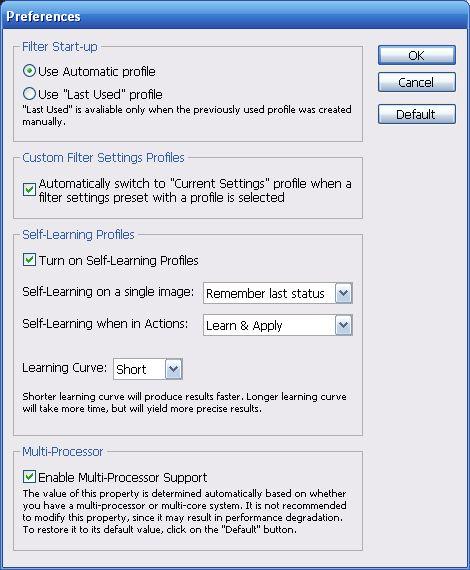 Advanced Use either within the plug-in window or in an action. You can also specify the learning curve length.
