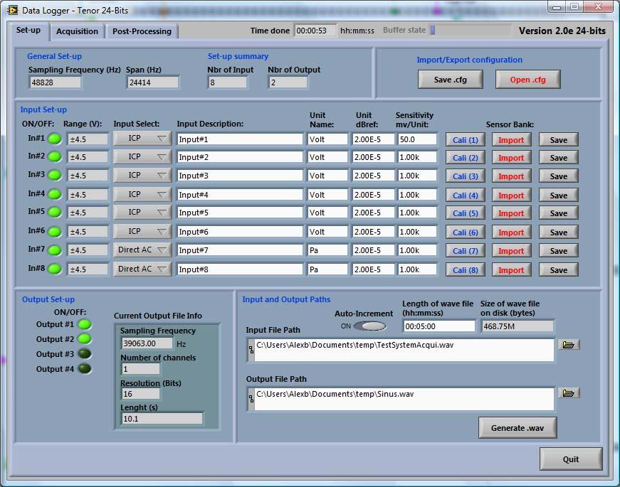 4.2 Set-up interface The Figure 4 shows the main interface just after launching the Tenor software.