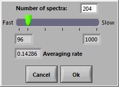 At the time of the computation and if the framework has a considerable amount of data, the interface asks the user for using a spectrum averaging: Figure 26: Dialog box for spectrum averaging If the