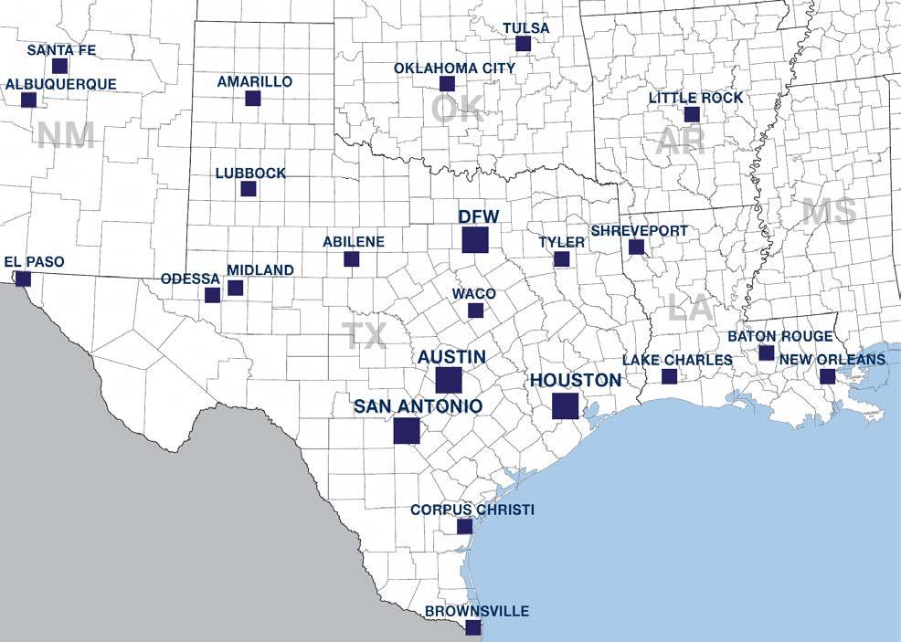 CONNECTED ACQUISITION SERVICES targeted markets TEXAS IS BIG AND GETTING BIGGER The combination of Texas economic conditions, its geographical location, natural resources, infrastructure, population