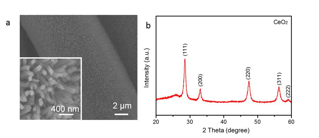 Figure S4. SEM images and XRD pattern of CeO 2 nanowires. Figure S5.