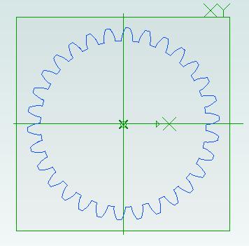 Alibre Script 23 Pressure angle A = Pressure Angle B Distance between gear centers = (Pitch diameter A + Pitch diameter B) / 2 CREATING GEARS Alibre Script treats a gear profile as a specialized type