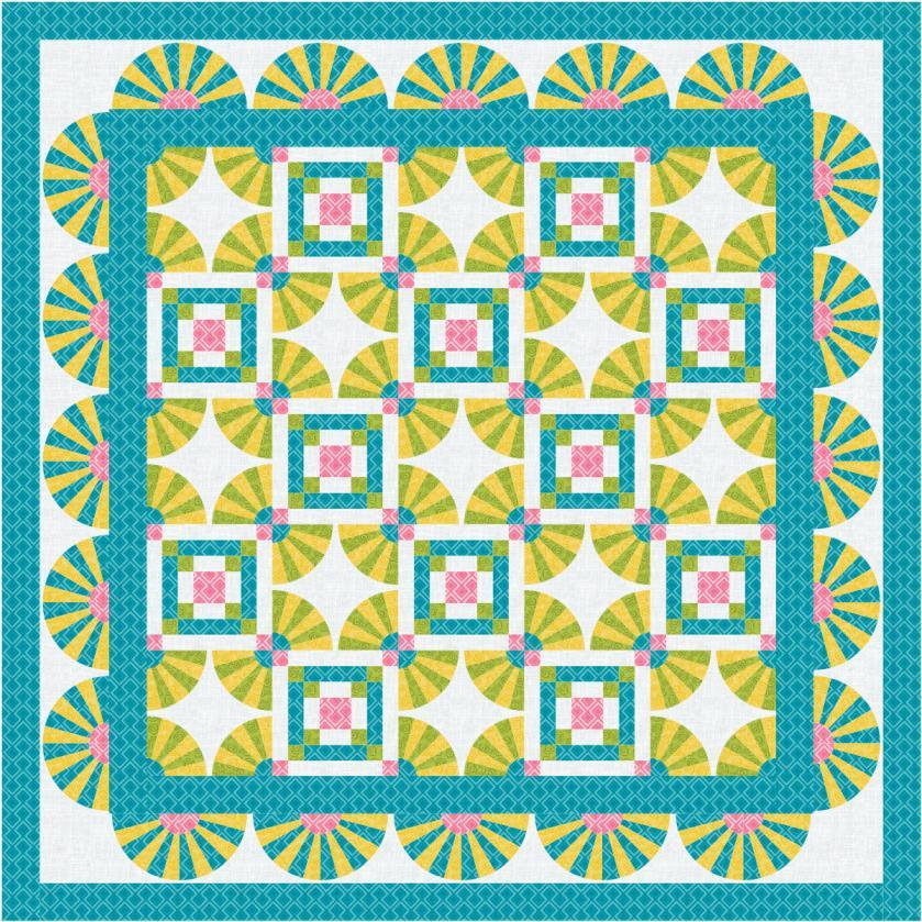 Creative Touch 4 Using Set Block add a block to border #2. Use Rotate to rotate the border blocks around the quilt. Creative Touch 5 Recolor quilt.