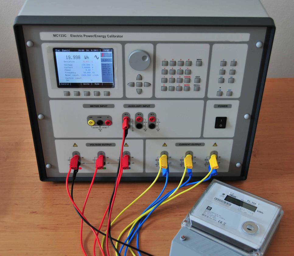 Powertek * * MC133C Electric Power/Energy Calibrator energy counting method (control mode) uncertainty of energy and deviation Set desired energy parameters using numeric keyboard, rotary knob or