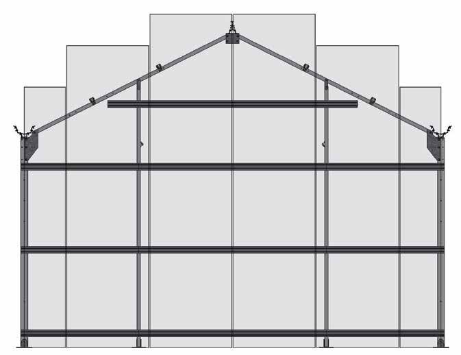 Twin Wall (T): Solid End Wall with Base Plates ATTENTION: Attach twin-wall panels to end wall