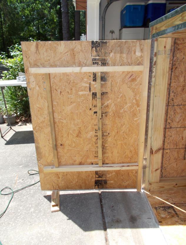 Step 5: To make the door, cut (1) ~36 x ~51 x⁷ ₁₆ plywood piece (approximately ¼ smaller than the box opening).