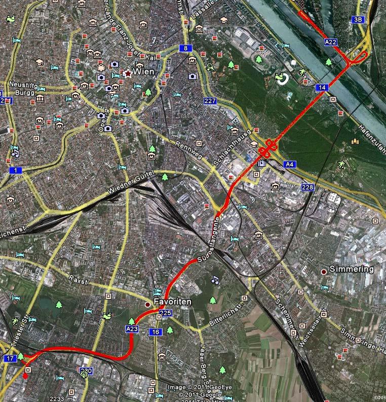Test track #1: urban highway Vienna Süd-Ost Tangente : Evaluation of IMU- und