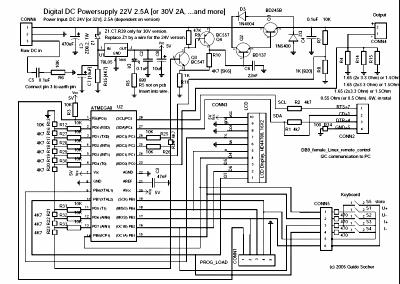 The final circuit in big as: [PNG] [PDF] The values in square brackets are for the 30V version. The circuit diagram and the board layout file (pcb format) are also included in the tar.
