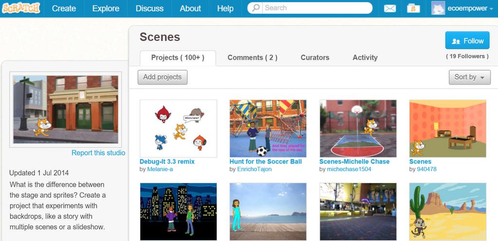 You can add your completed Scratch project to the Conversations studio: https://scratch.mit.edu/studios/475550/ 4.