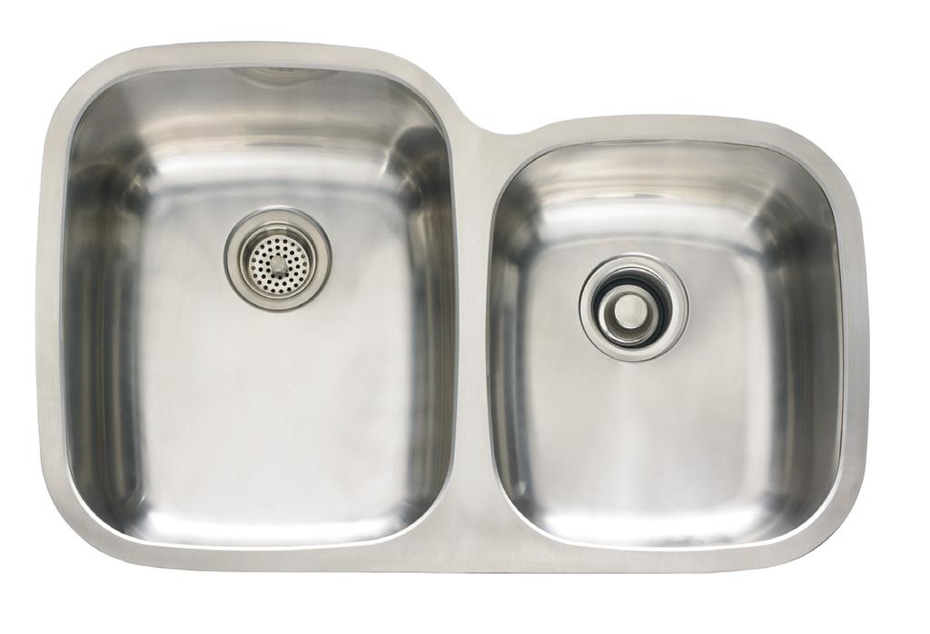 depth (small) (large) TWO-BOWL UNDERMOUNT SINK MIRUC3118E (brushed