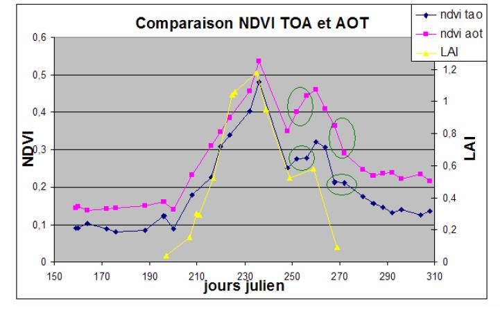 NDVI seasonal variation over the Agoufou site June July August Sept.
