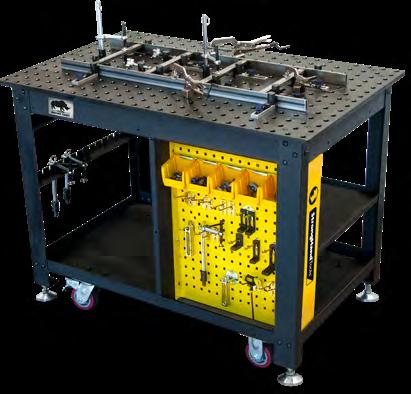 Be ready to handle any job with the Rhino Cart package, including: the Rhino Cart Welding Table + 66 pc. Fixture Kit. (Kit content may differ from image.