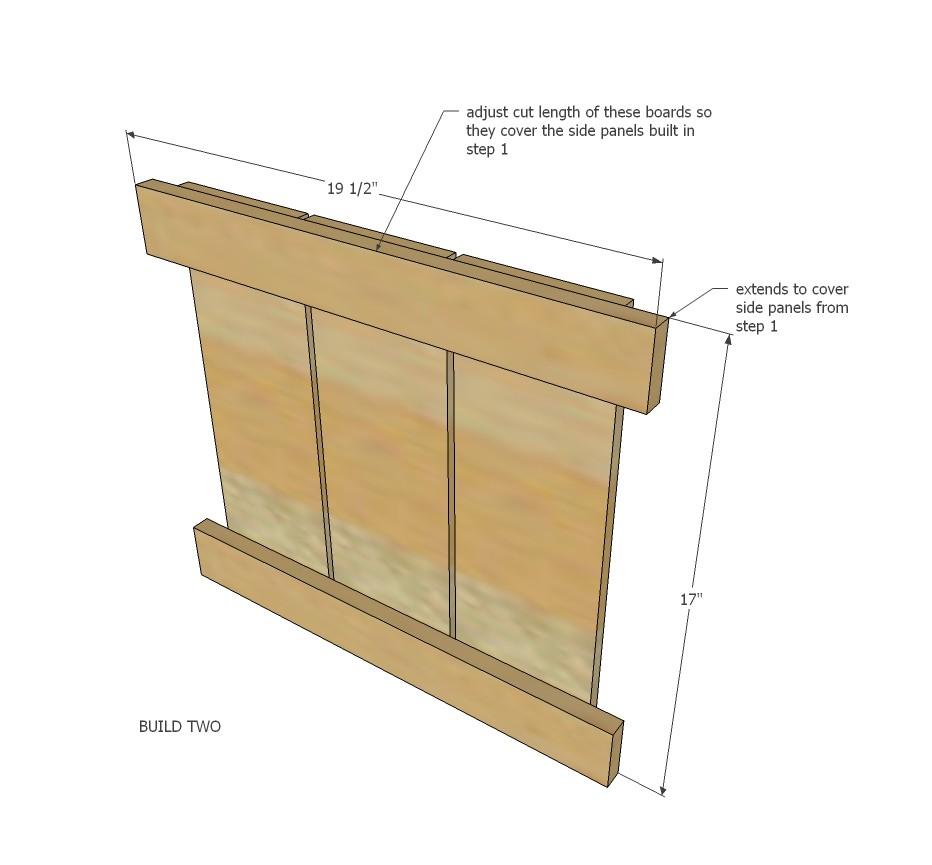 [15] Build the two larger panels, with 1x3 ends overhanging