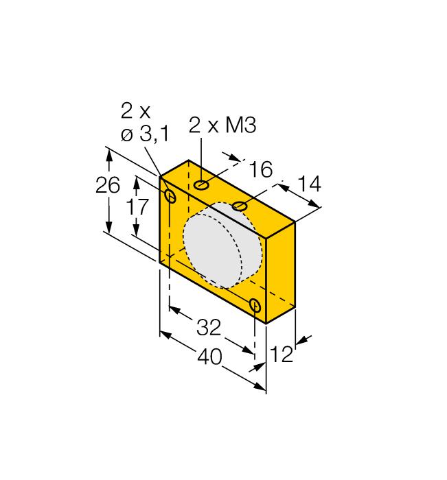 per bag DM-Q12 6900367 Actuation magnet; rectangular, plastic; attainable switching distance 58 mm on BIM-(E)M12 sensors resp.