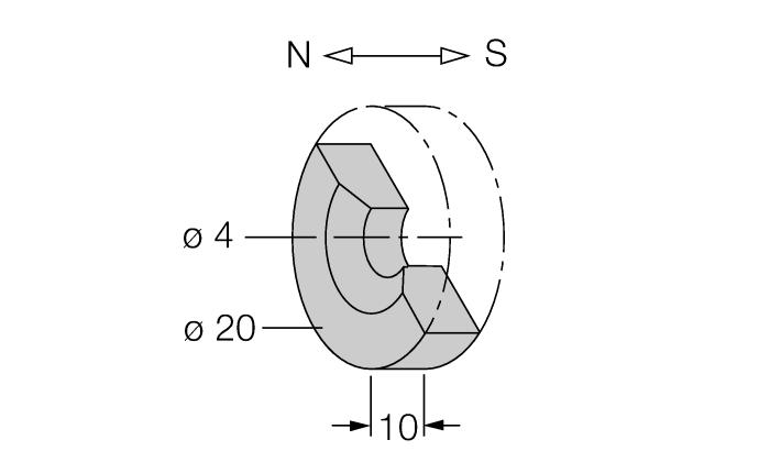 DMR15-6-3 6900216 Actuation magnet, Ø 15 mm (Ø 3 mm), h: 6 mm; sensing range 36 mm on BIM-(E)M12 sensors resp.