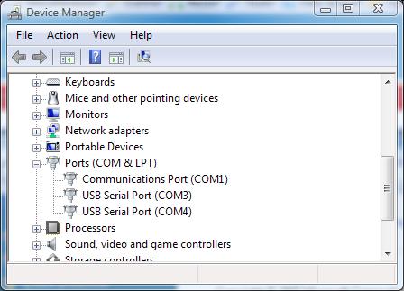AW2400mSPI running the Windows Device Manager (right-click on "My Computer", select "Properties", then "Device Manager" or run the Control Panel and choose Device Manager from the choices available