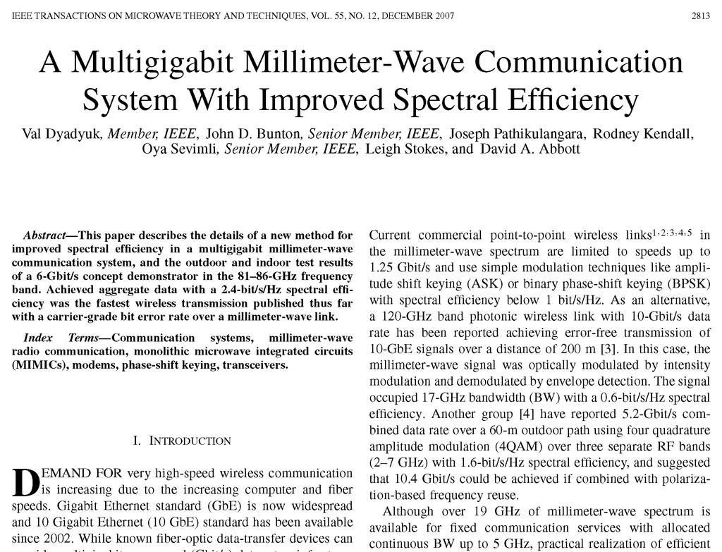 Mul-gigabit mm- Wave PtoP System Mm- Wave