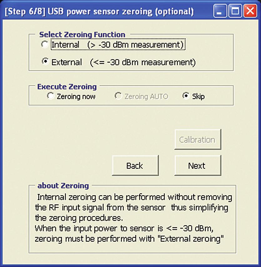 the setting. Figure 12. USB power sensor parameters setup Step 6. USB power sensor zeroing (optional) The USB power sensor supports both internal and external zeroing function.