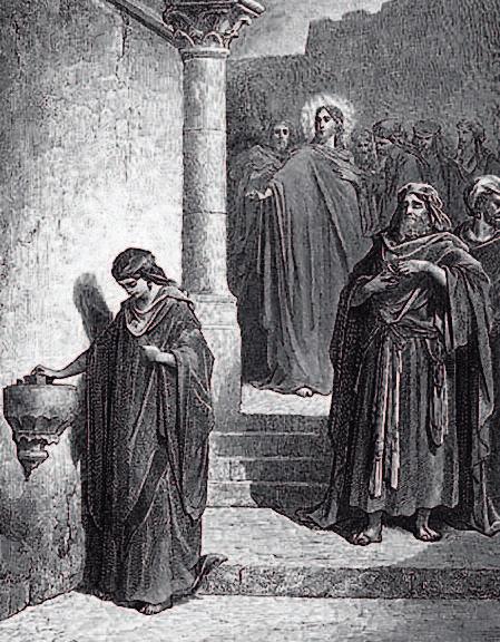The story of the poor widow who gave all the money she had to the Temple in Jerusalem (Figure 15) is recorded in Mark s gospel.