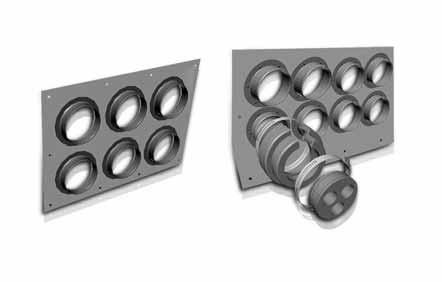 Accessories Entry Port System 4» (102mm) Feed-thru Entry Panel Aluminum feed-thru entry panels enable multiple coax runs to enter buildings and shelters.