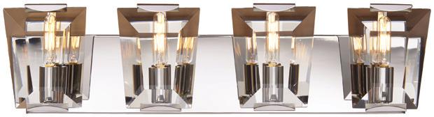 1/60W Candelabra Base Clear Crystal Panel N2982-613 Two Light