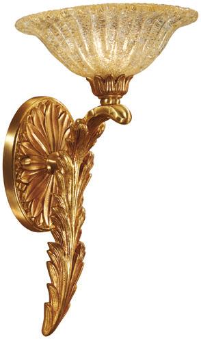 One Light Wall Sconce French Gold 9½"W 10¼"H