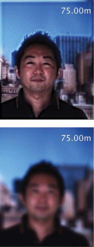 Focal (a) Sweep (b) (c) (d) Fixed (e) Focus (f) (g) (h) Figure 7. Comparison between a fixed focus video and a focal sweep video. The person in the scene walked from 75m to 65m away from the camera.