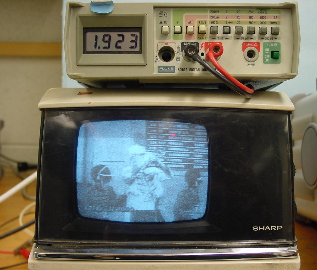 By rotating the dipole and watching the signal strength, students see that the television station is broadcasting horizontal polarization, and that the dipole has nulls in its pattern along