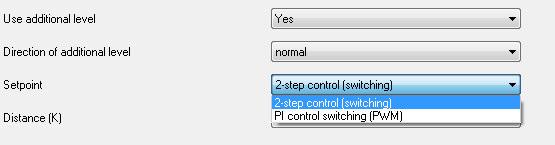 6.4.5 Direction of controller The following settings are available at the ETS-Software: Figure 25: Direction of controller The direction of the controller describes the behavior of the control value