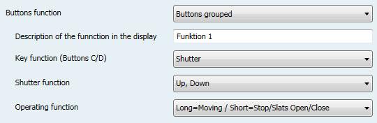 8.1.2 Shutter The shutter function for grouped buttons is used for controlling shutters.