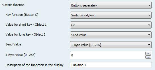 8.2.3 Switch short/long The parameter switch short/long can assign the push button different switching processes for a long and a short keystroke.