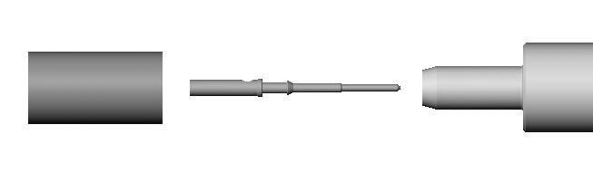TECHNICAL DATA SHEET 3 / 4 STRAIGHT HDC CONNECTOR CC MALE CRIMP Ferrule Contact central center contact e a Corps Body b c Fig 1 Slide the ferrule onto the cable.