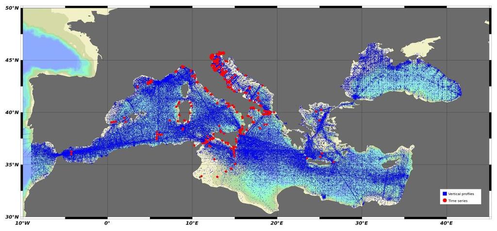 OGS data infrastructure is articulated in three disciplinary sectors: Oceanography