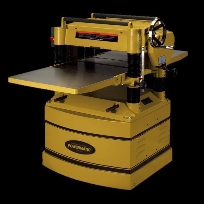 20 PLANERS 5HP motor and 20 planning capacity for heavy duty work Fully enclosed base cabinet with integrated casters for shop mobility Cast iron table with extensions creates a big 55-1/2 x 20