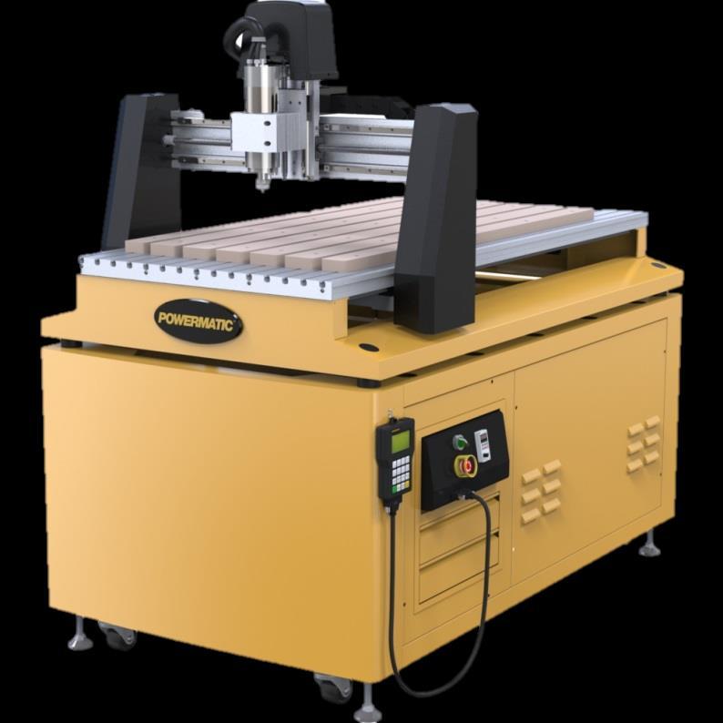 PM-2X4SPK CNC KIT WITH ELECTRO SPINDLE Heavy-duty welded steel frame provides rigidity and maintains accuracy Enclosed cabinet is heavy welded steel and includes a handy tool box and casters for