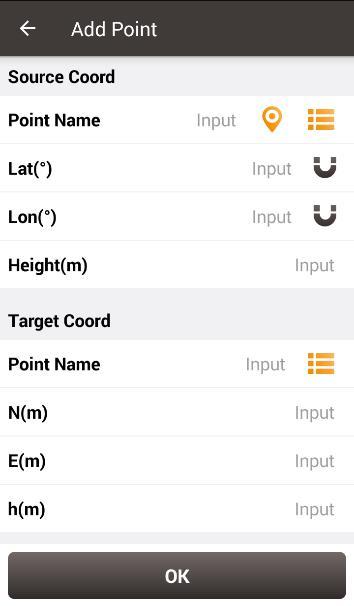 13 Add point for point correction The source coordinate can be typed manually or obtained by clicking the location icon or imported