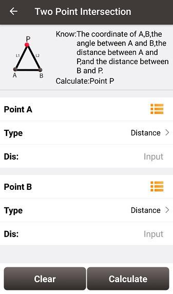Model 2: Given the coordinates of point A and B, the length of line AB and PB, calculate the coordinate of point P. Figure 5.