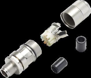 LANMARK M12 D-CODED IP-67 CONNECTOR This field-installable M12 D-Coded connector kit is ideal for more ruggedized industrial connectivity requiring threaded connection, 2 pair Cat5E Ethernet and