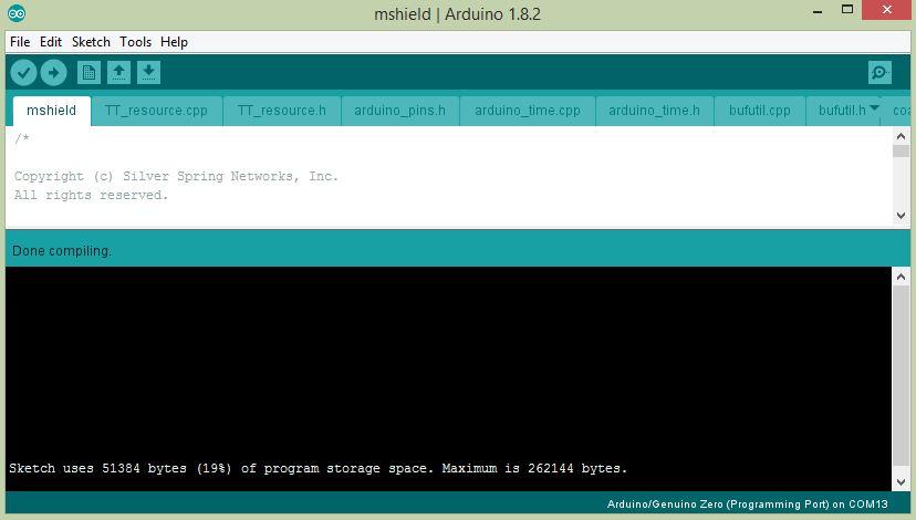 8. To upload your Arduino program to an Arduino M0 or M0 Pro board, do the following steps: 1. In the IDE, click on the right arrow in the upper left corner or press Ctrl-U 2.
