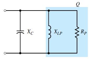 In order to determine the frequency at which the circuit is purely resistive, we must first convert the series combination of