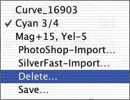 . Deleting a Gradation Curve In order to delete a gradation curve from the list, click on Delete and select the curves you want to