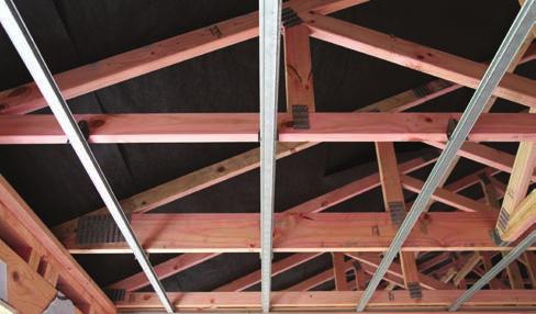 The use of GIB Rondo metal ceiling battens is strongly recommended. Timber battens can be prone to conditions that contribute to joint failure and popped fasteners.