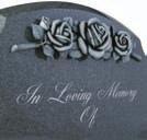 Cemetery Memorials 16050 A laser etched rose design is