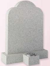 33 (h)x21 (w)x3 (d) Shown in Meadow Grey Granite A round top headstone that has been