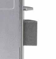 with latch bolt Stainless steel bolts 3. Strike Universal stainless steel strike includes anti-rattle tab. 4. Door Thickness Standard applications 32 to 45mm. 9 5. Backset 60