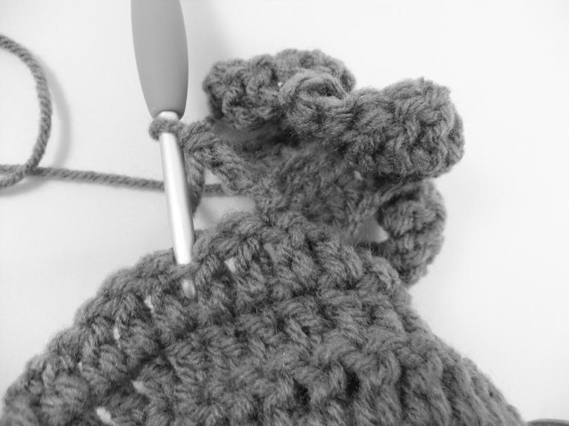 a chain and then double crochet up the chain (Fig.