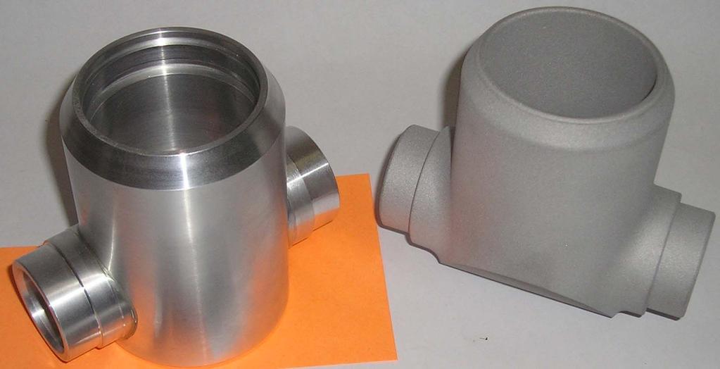 MACHINING -GLUEING INVESTMENT CASTING Weight O,52 kg Weight 0,32 kg Material Al alloy Material: