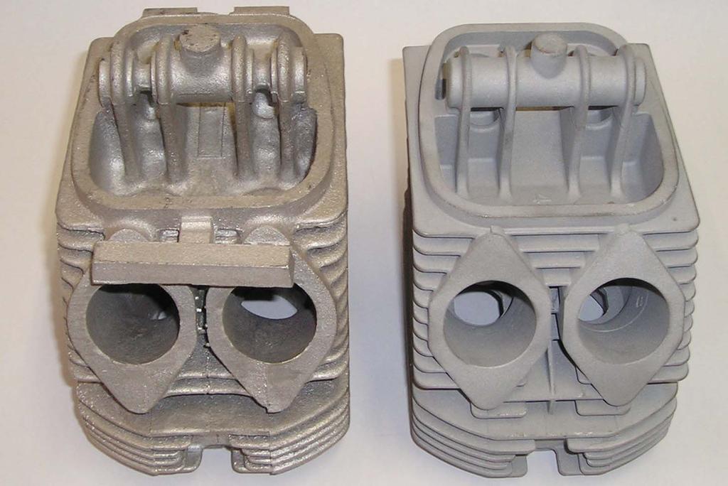 SAND CASTING INVESTMENT CASTING Weight 2,4 kg Weight 1,8 kg Material RR 350 ( AlCu5Ni) Material RR 350